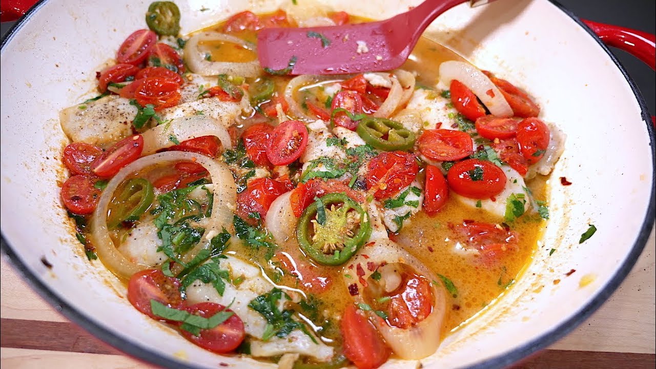Pescado con Jitomate y Jalapeño - Receta Súper Fácil - Mi Cocina Rápida