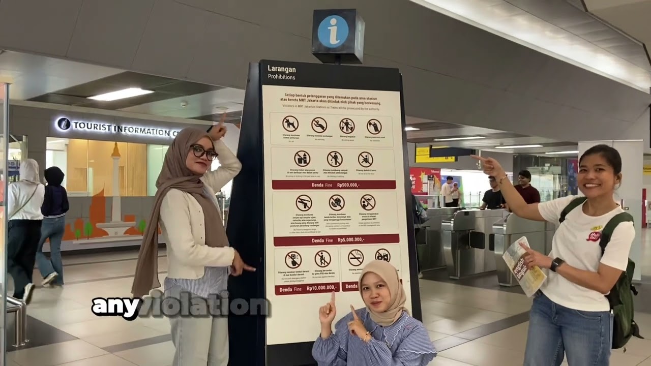 Mini project English Linguistics about Pragmatic, Semiotic, and Landscape Linguistics at MRT Blok M