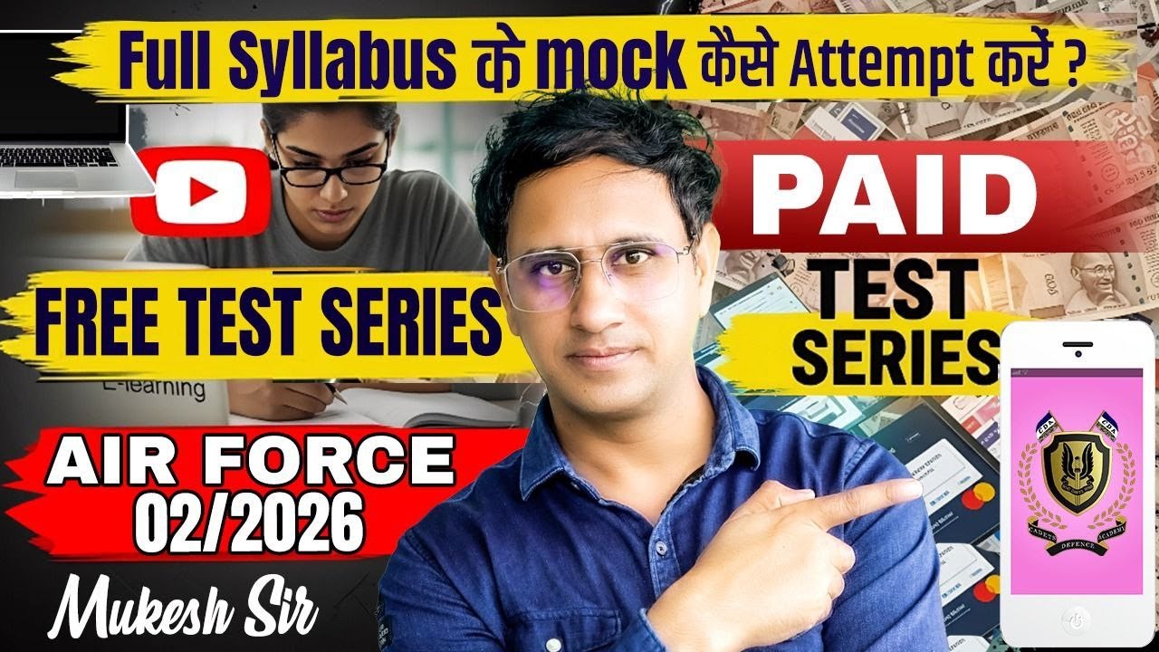 Airforce 2 2026 Free Mock Test | Full Syllabus Attempt Guide by Mukesh Sir | Cadets Defence Academy