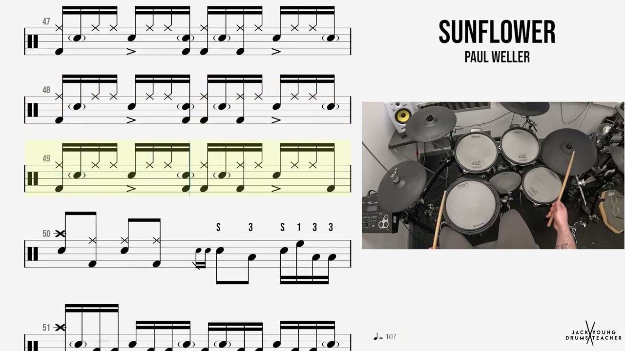 🥁 Sunflower   Paul Weller DRUMS ONLY