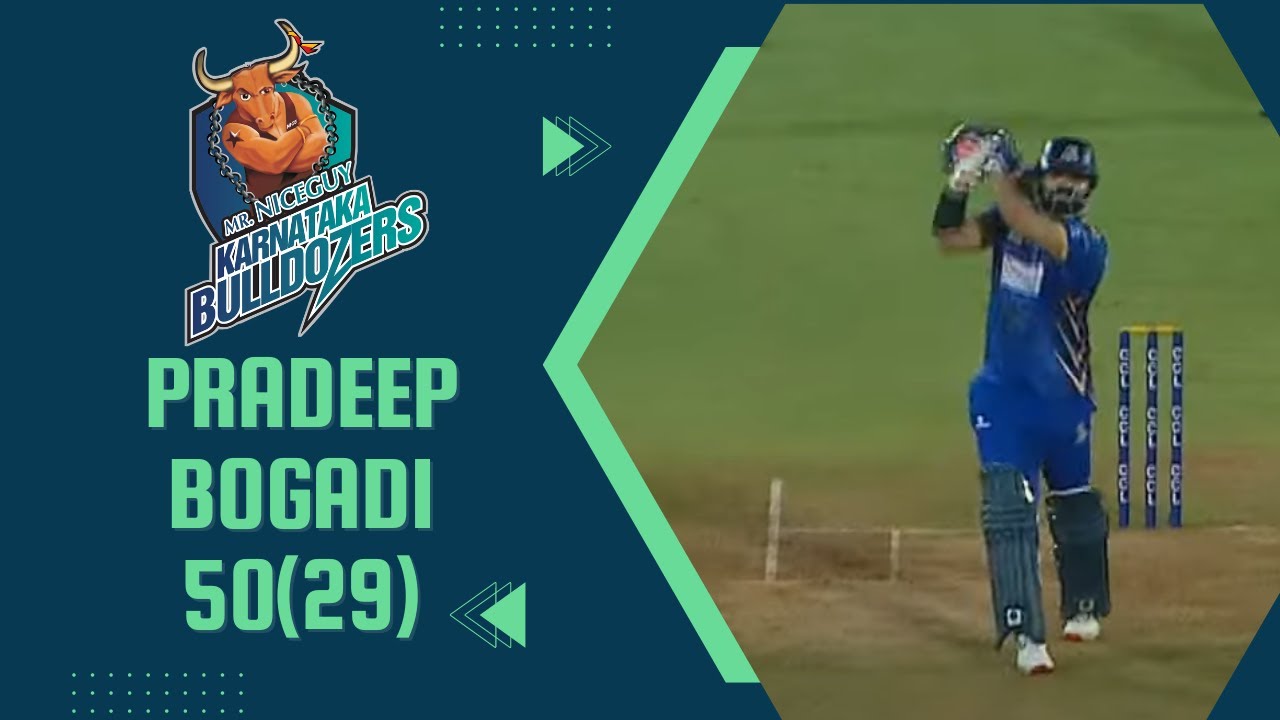 Pradeep Bogadi's amazing knock vs Punjab De Sher | Karnataka Bulldozers | Kichcha Sudeep | CCL 2023