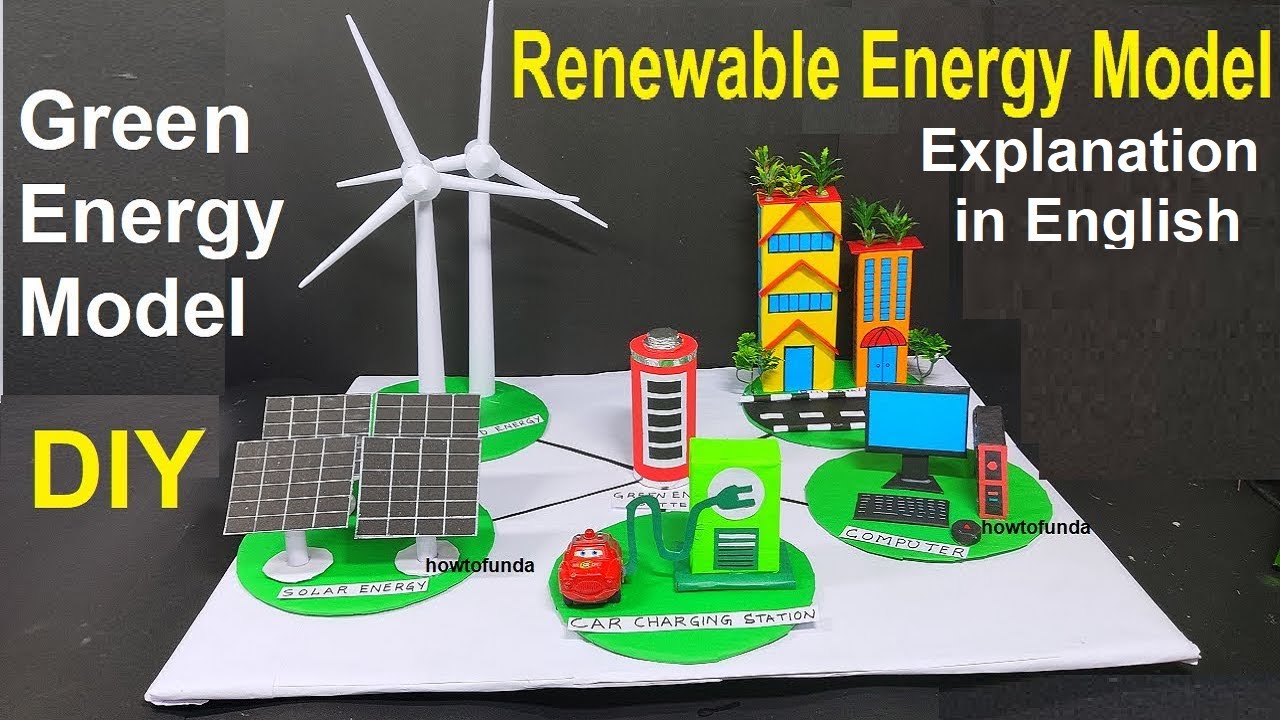 renewable energy model explanation in english | solar | windmill | howtofunda