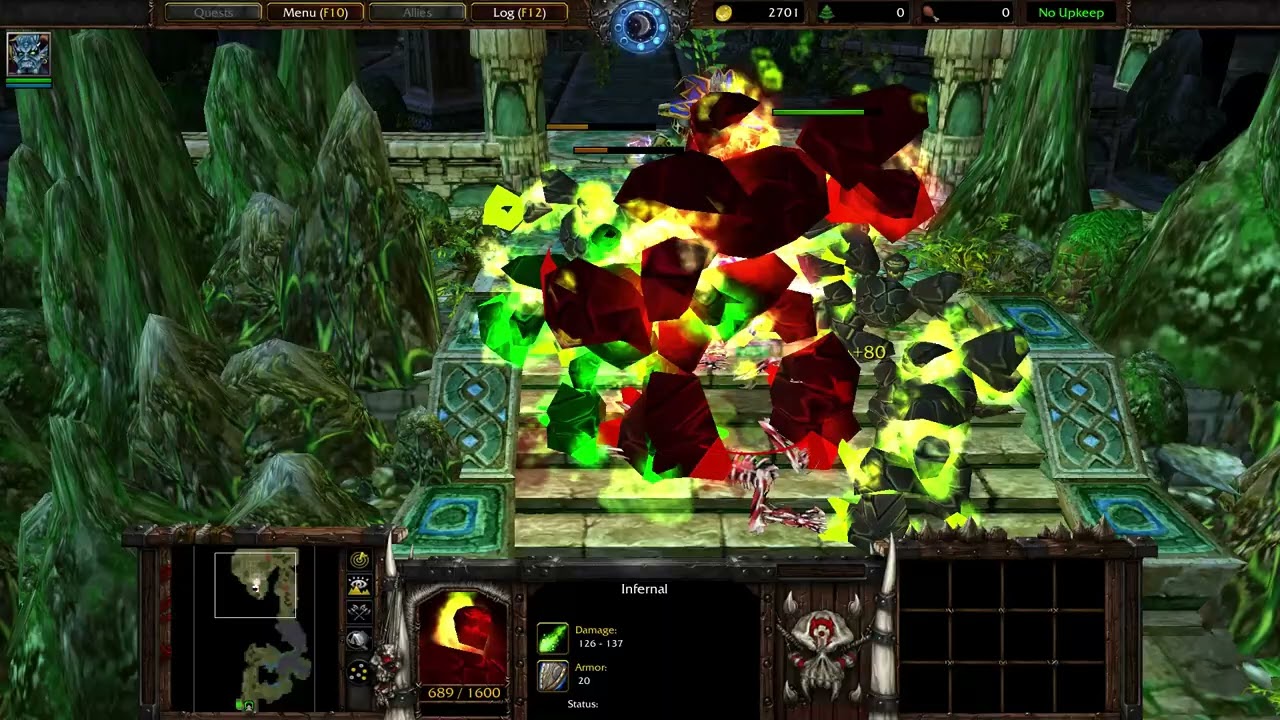 Warcraft III Lord Archimonde Challenged Creepy Magistrates Temple (阿克蒙德挑战恐怖神庙)
