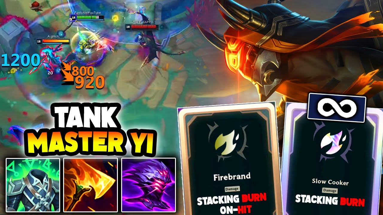 INFINITE STACKING BURN TANK MASTER YI KILLS YOU WITHOUT EVEN ATTACKING ft. Rank 1 Arena | League