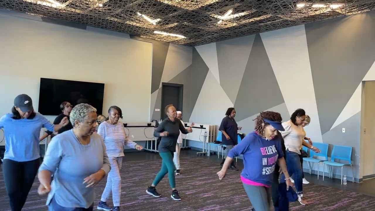 New:  Funky Good Time Line Dance, with modification. Movin’ and Groovin Beginners’ Class
