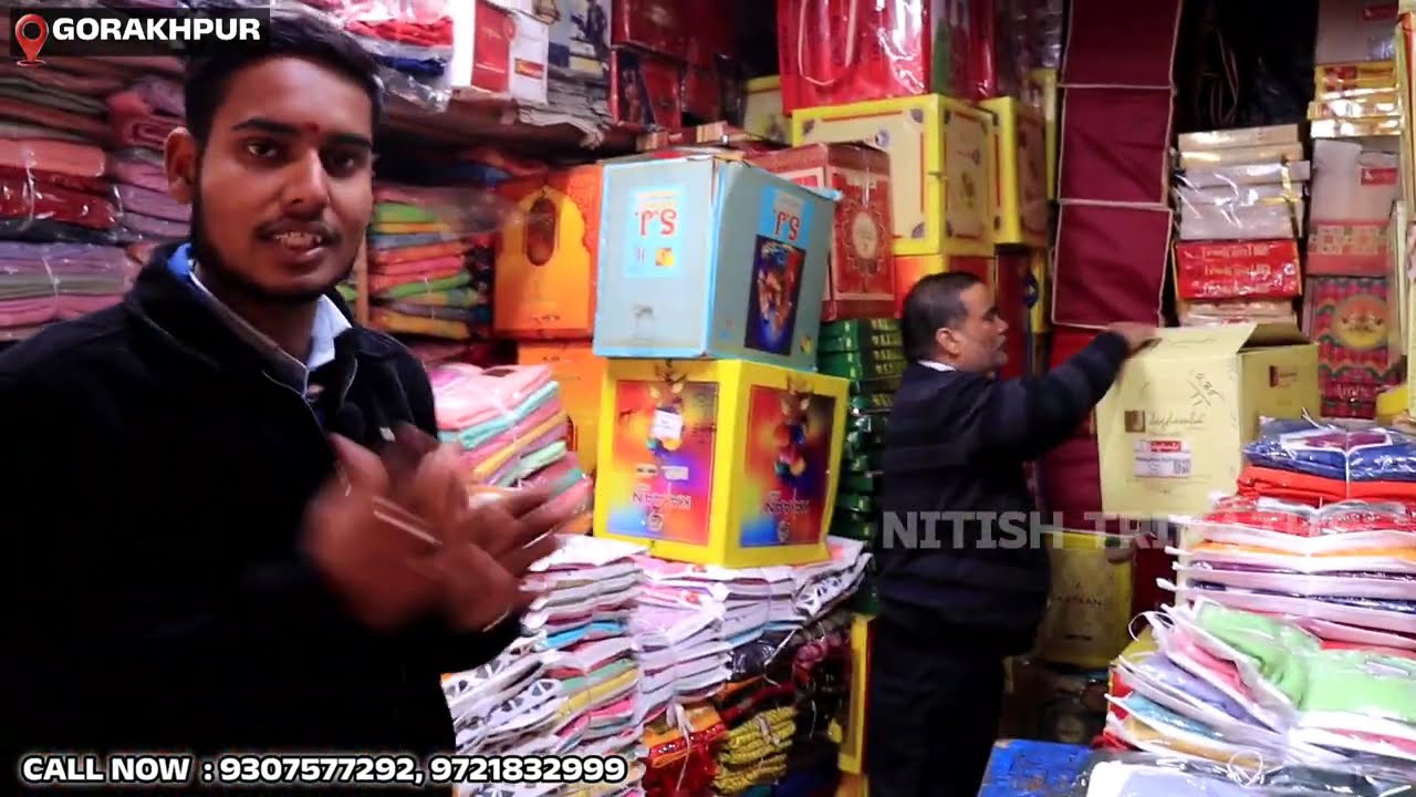 होलसेल में साड़िया ही साड़िया😱Wholesale Saree Market Gorakhpur | Gorakhpur Saree Wholesale Market
