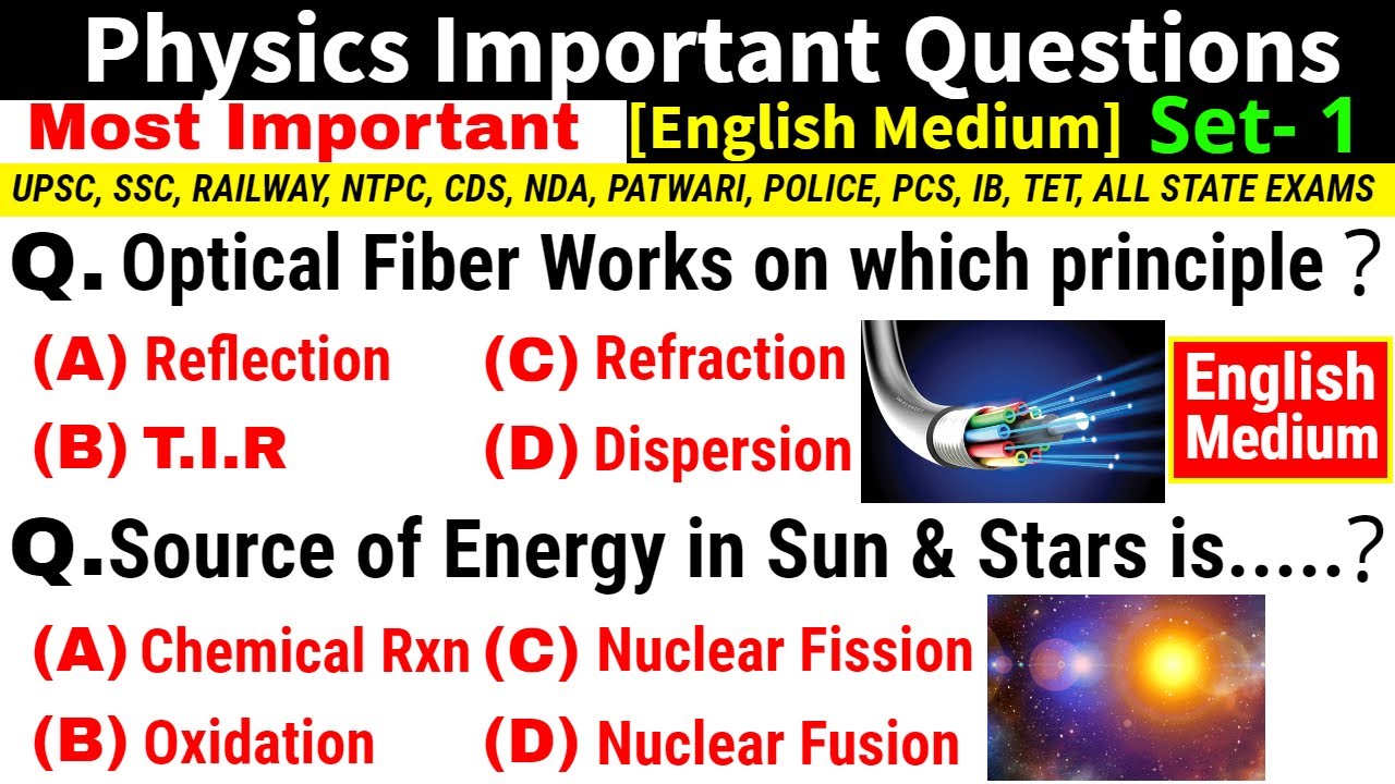 Physics Important Questions | Science Gk in English | General Science | UPSC, SSC, Railway, IB, CDS