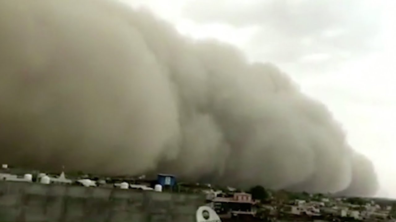 Northern India covered by intense dust storm
