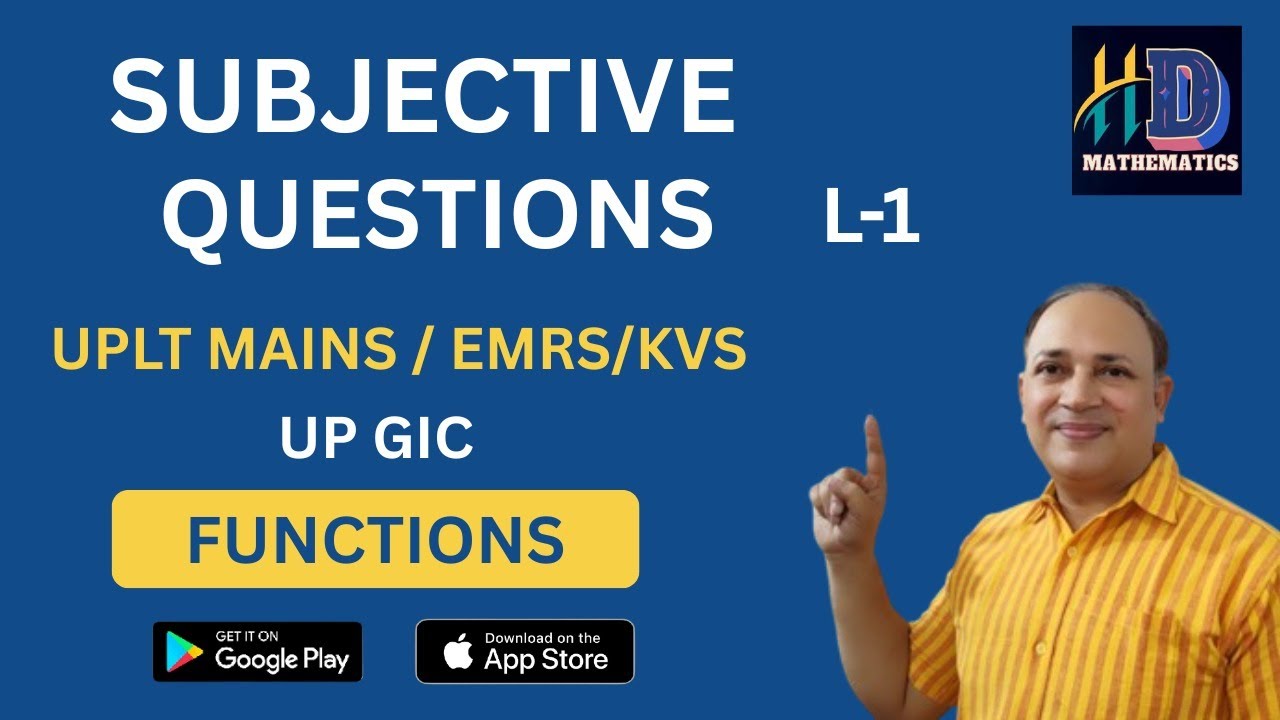 Subjective questions/ calculus/ functions maths up lt mains//up GIC//emrs PGT//kvs PGT//L1 