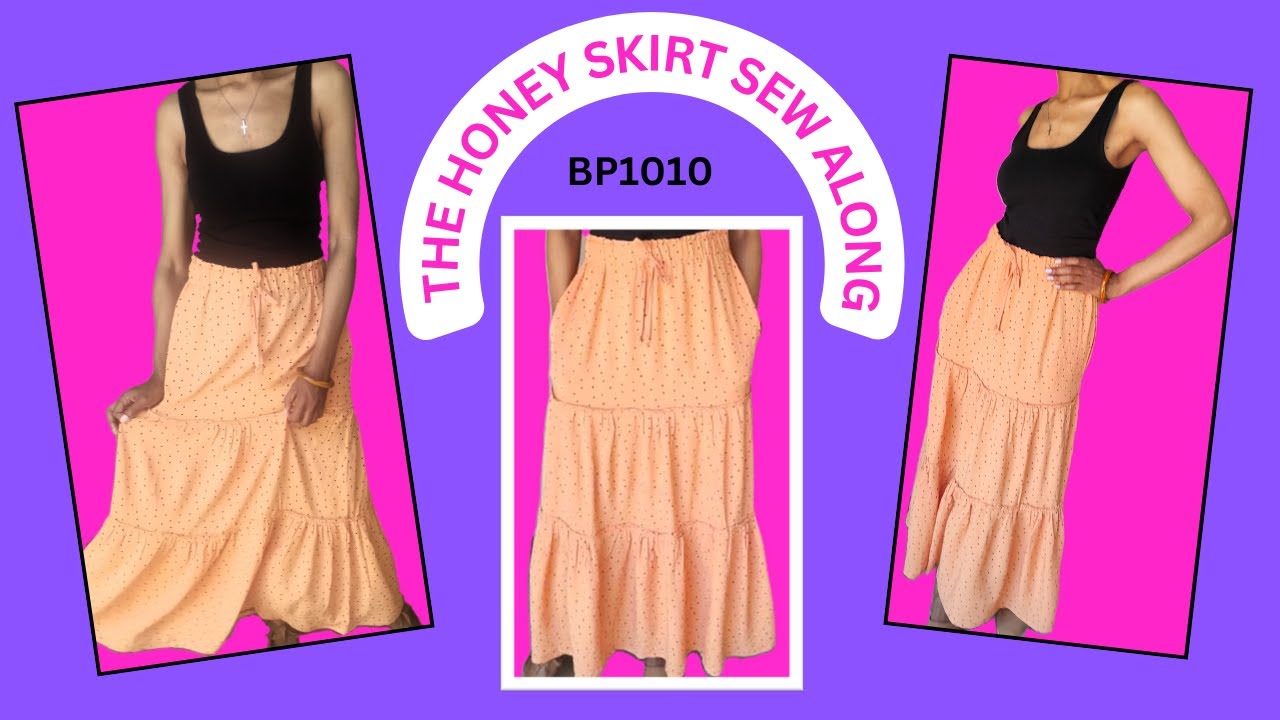 Sew a Stylish Maxi Tiered Fold Skirt + PDF Pattern | Sewalong Honey Skirt BP1010 | Beginner Friendly