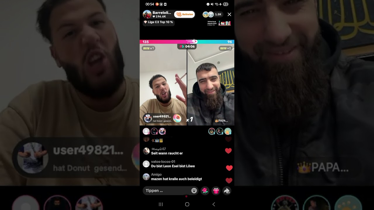 Barrelo und papakralle live auf tiktok am matchen 