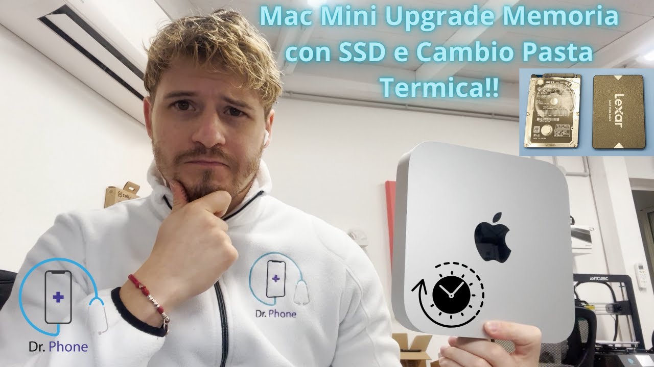 Apple Mac Mini 2014 sostituzione hard disk interno con SSD e cambio pasta termica