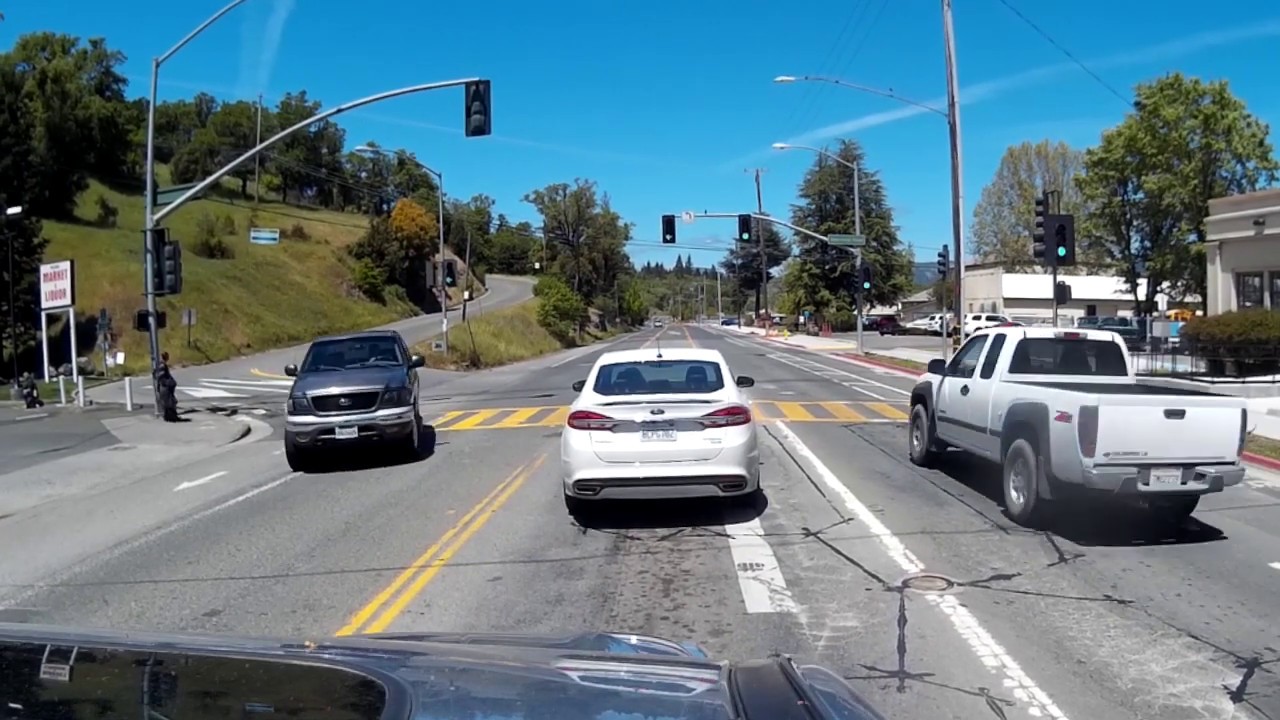A leisurely drive through Main Street Willits, California. SJCAM 4000 Action Camera.