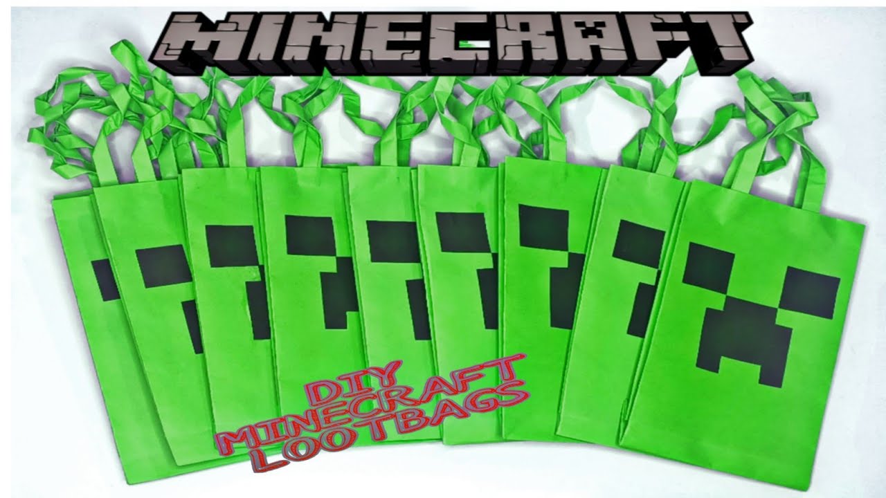 MINECRAFT lootbags/diy birthday lootbags