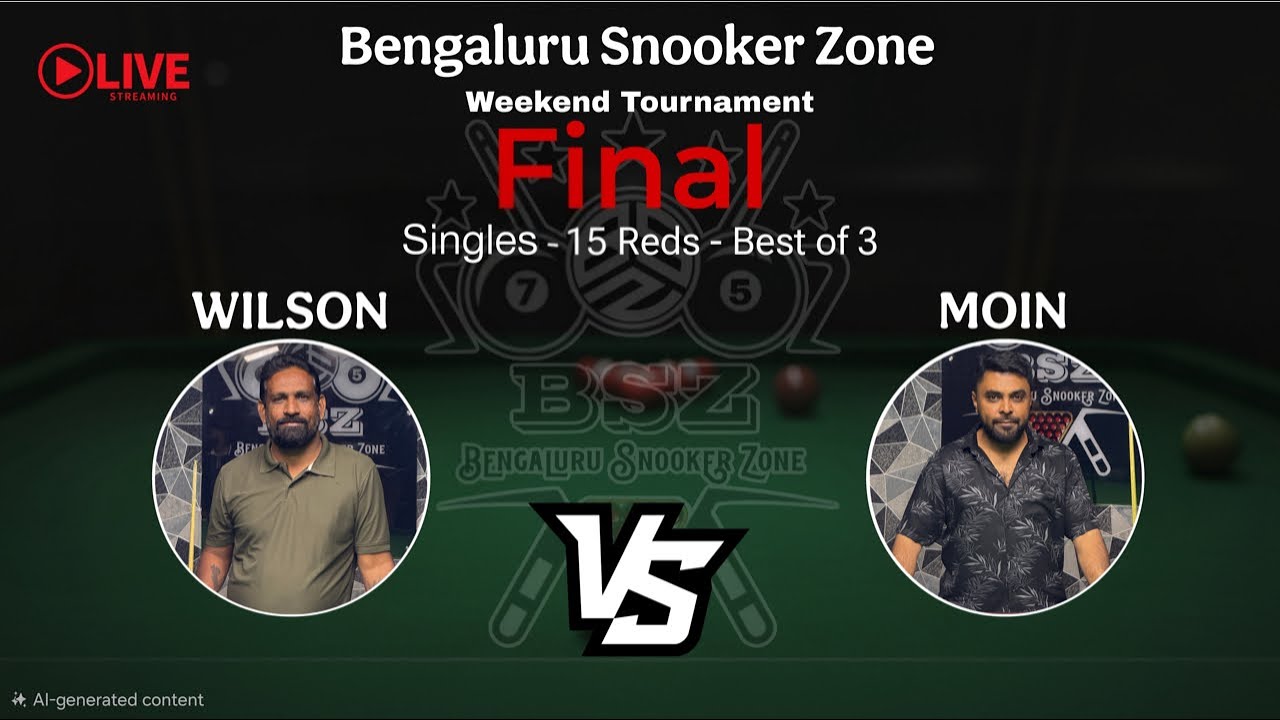 Snooker Singles Tournament Finals - Wilson VS Moin - Bengaluru Snooker Zone (BSZ)