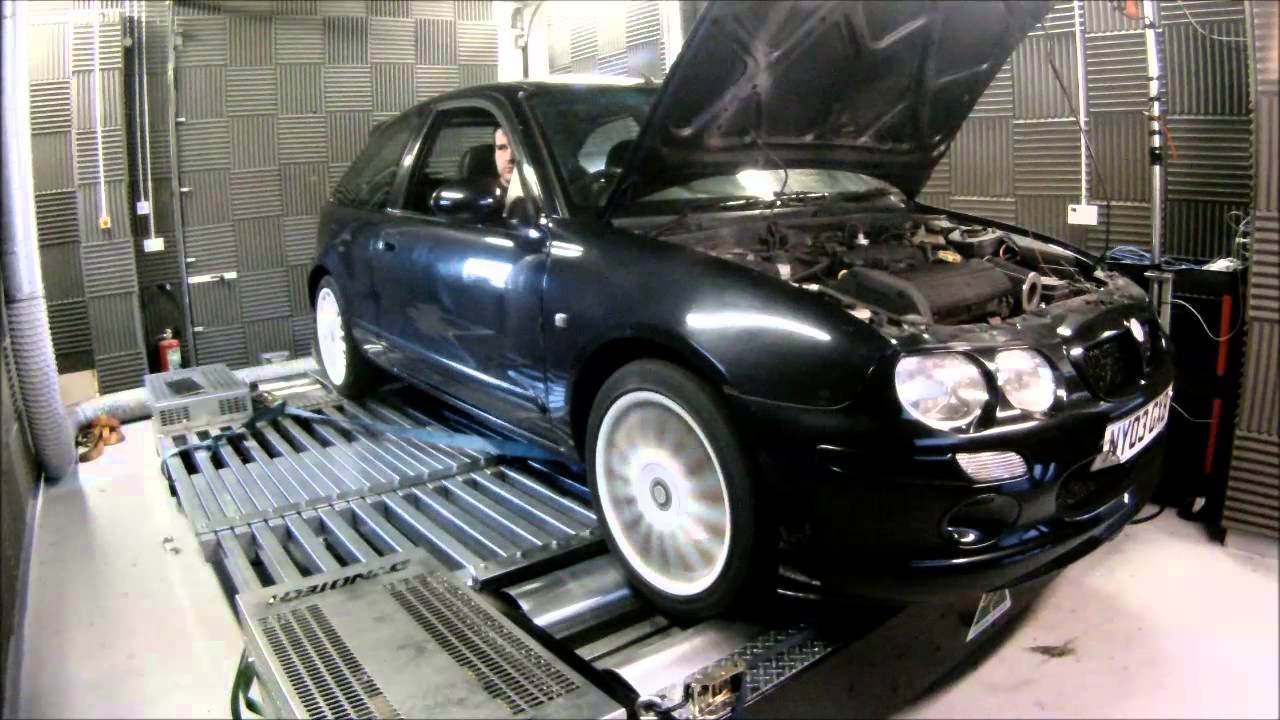 MG ZR 1.4 On the Dyno at Motorsport Developments In Blackpool Lancashire