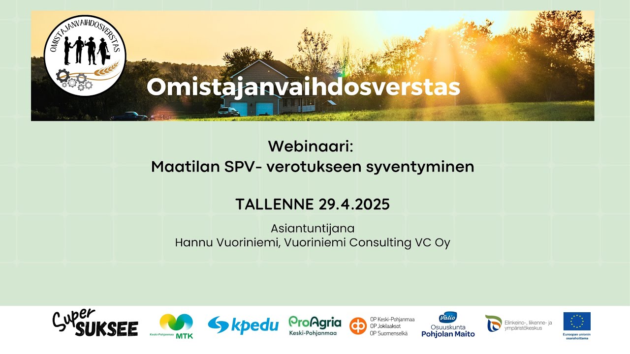 SPV verotuksen syventävä webinaari, Hannu Vuoriniemi_29.4.2025 webinaarin tallenne