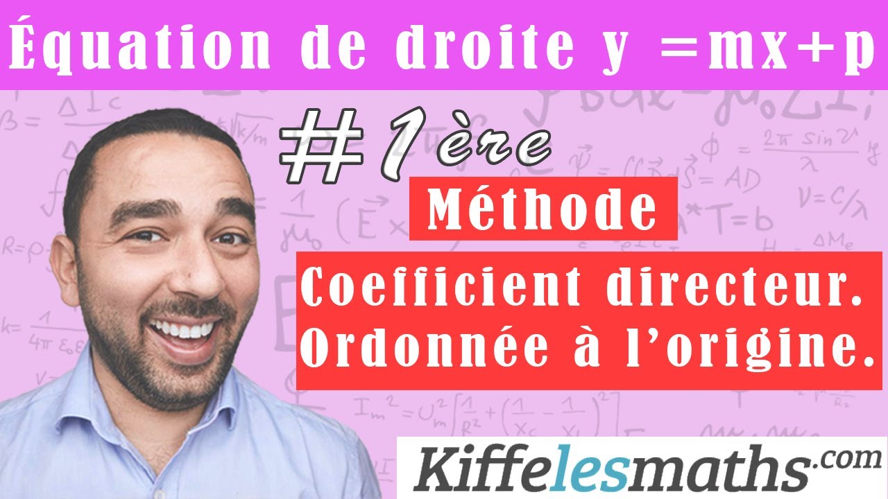 Déterminer l'équation réduite d’une droite. y=mx+p.