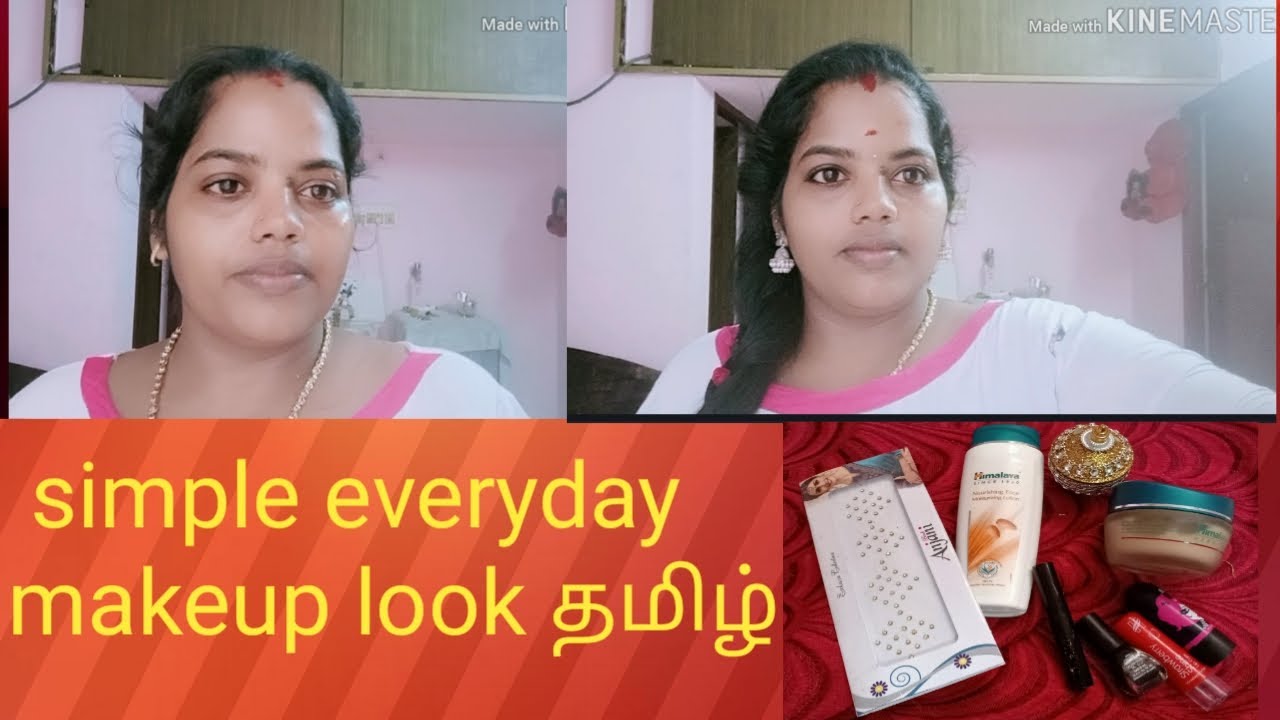 Trichymom/ simple makeup look in Tamil, office girl college girl easy makeup