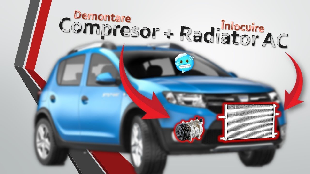 Schimbare radiator AC + demontare compresor Logan/Sandero 2 (0.9 TCe)
