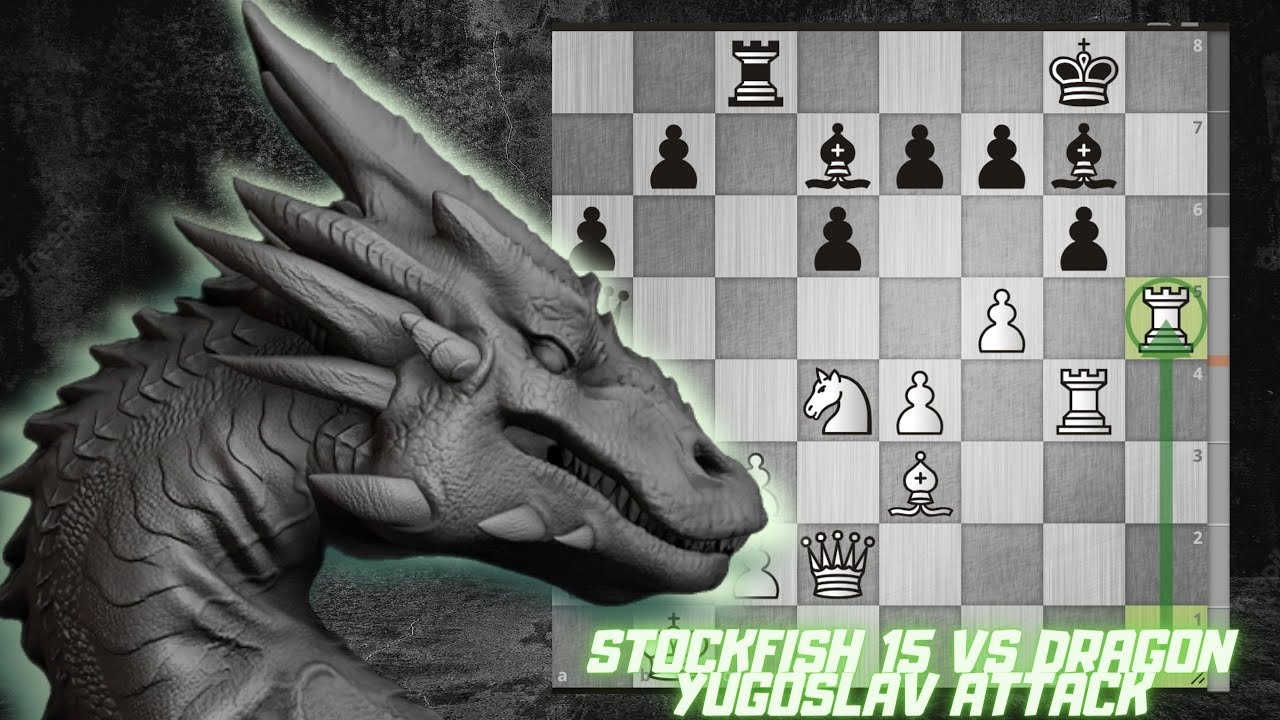 FLAWLESS Yugoslav Attack! - Stockfish 15 vs Dragon - Sicilian, Dragon Variation, Yugoslav Attack
