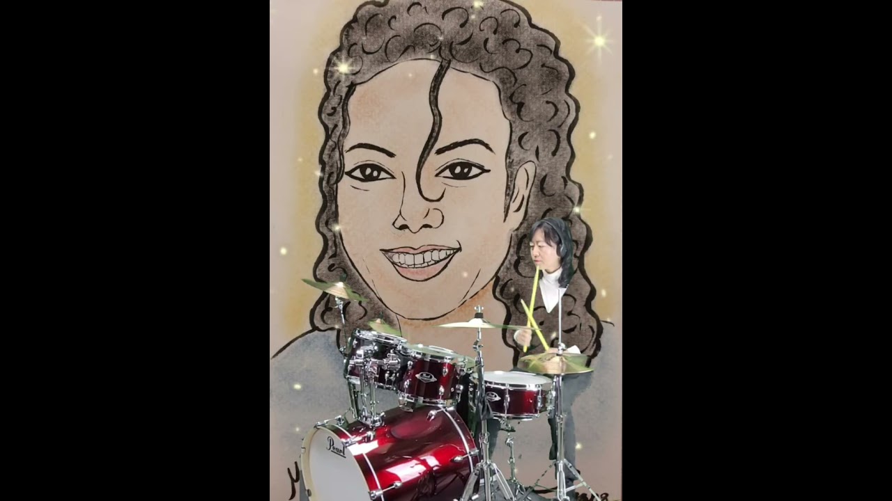 마이클 잭슨을 직접 그리고, 그의 리듬을 신나게 연주하다~  'Beat It' 밝은미소 Drum Cover & pastel drawing 🥁🎨