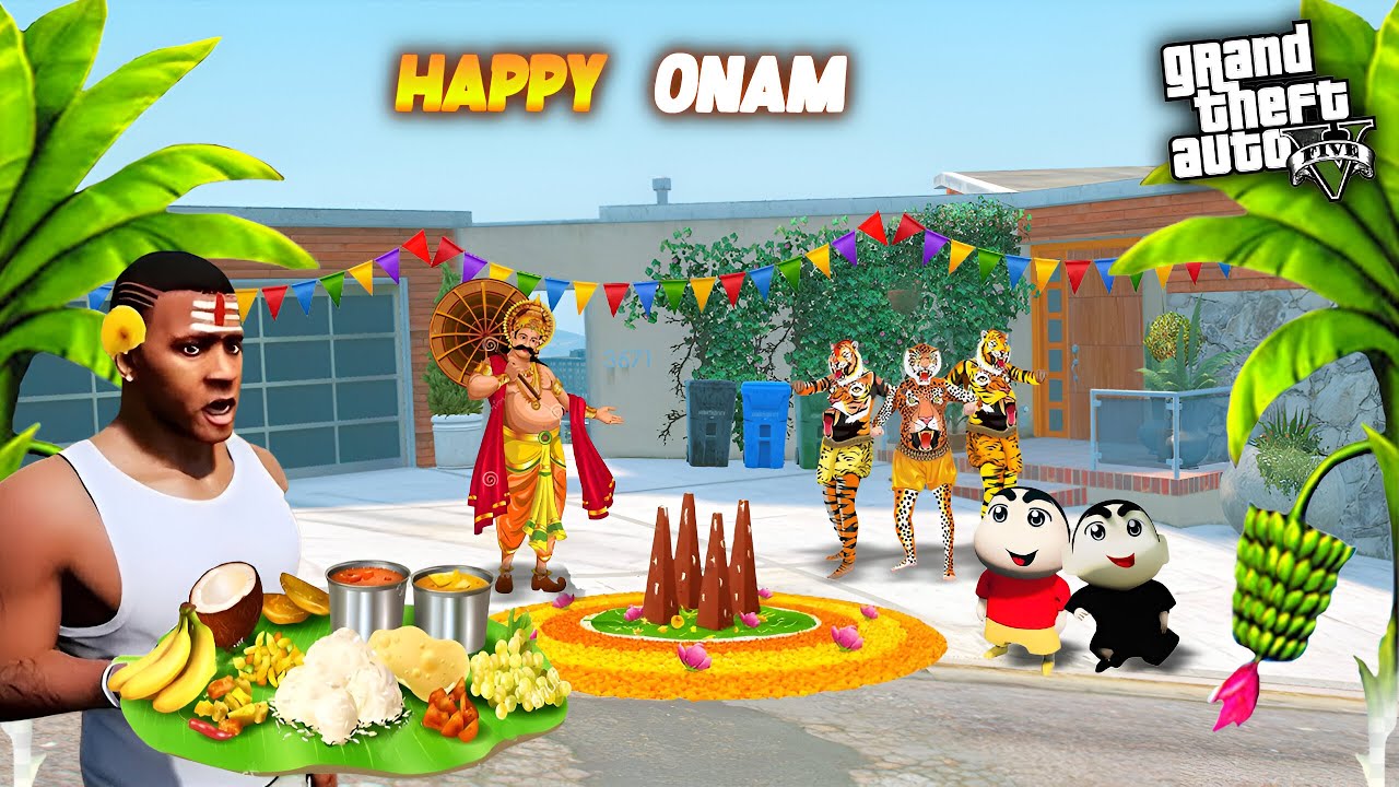 GTA 5 : Franklin & Shinchan Celebrating Onam
