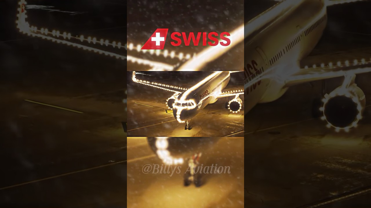Christmas at Swiss Airlines!🎄🎅🏻 #aviation #christmas #snow #pilot #shorts #viral #planes #swiss