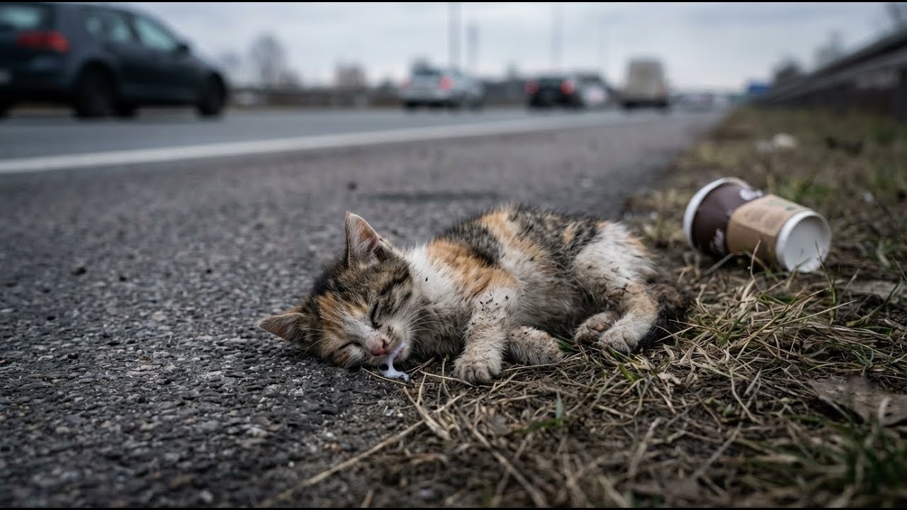 Kitten Rescue— Girl Rescues a Tiny Kitten from the Road