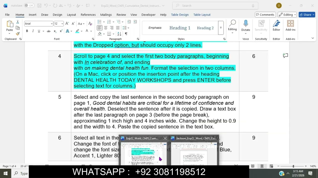 Exp22_Word_Ch05_Cumulative_Dental | Exp22 Word Ch05 Cumulative Dental | Word_Ch05_Cumulative_Dental