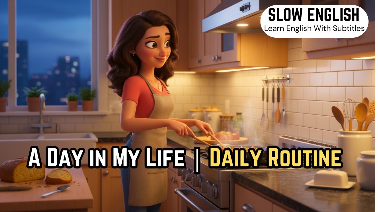 A Day in My Life | Daily Routine | Slow English | Easy English Listening Practice (A1 & A2 Level)