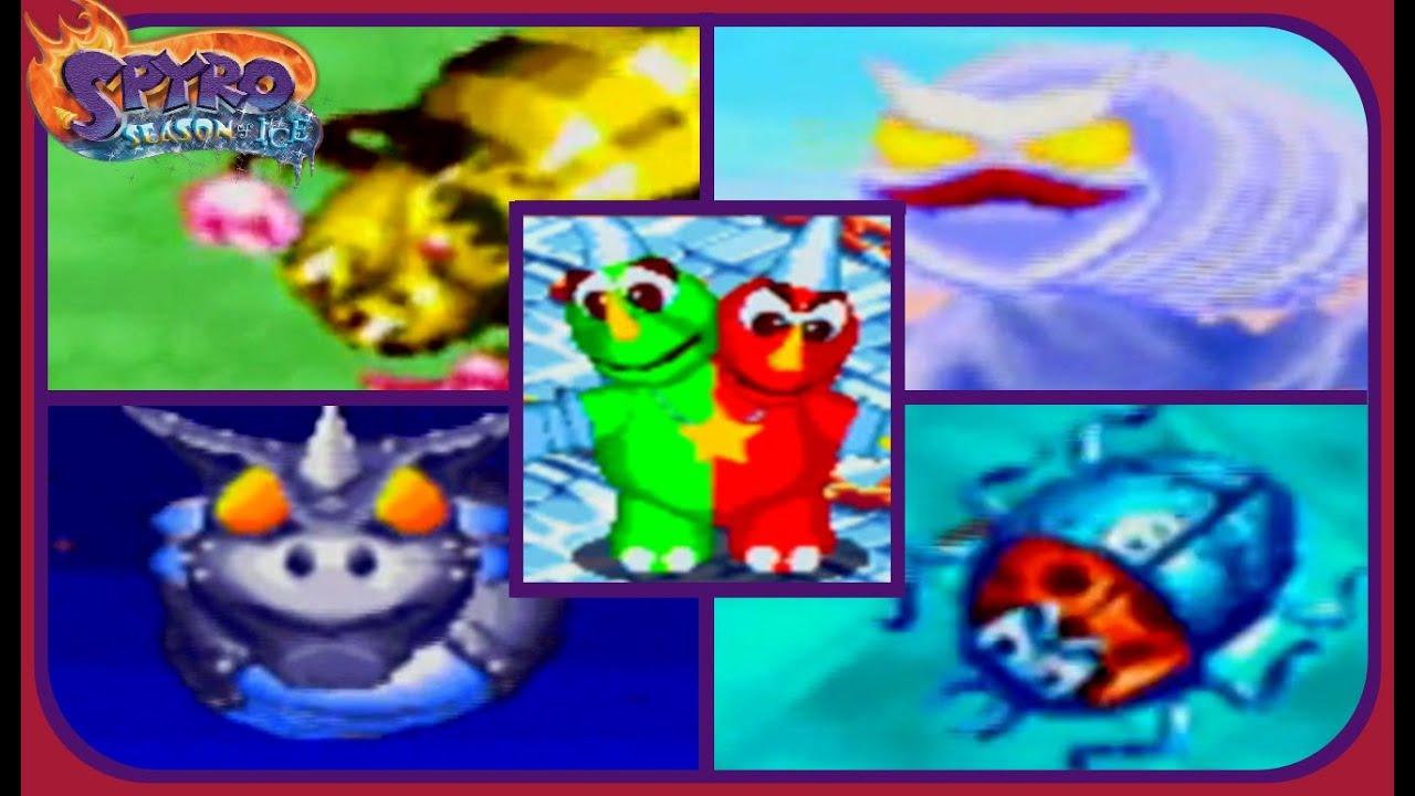 Spyro: Season of Ice - All Boss Encounters - No Damage!!