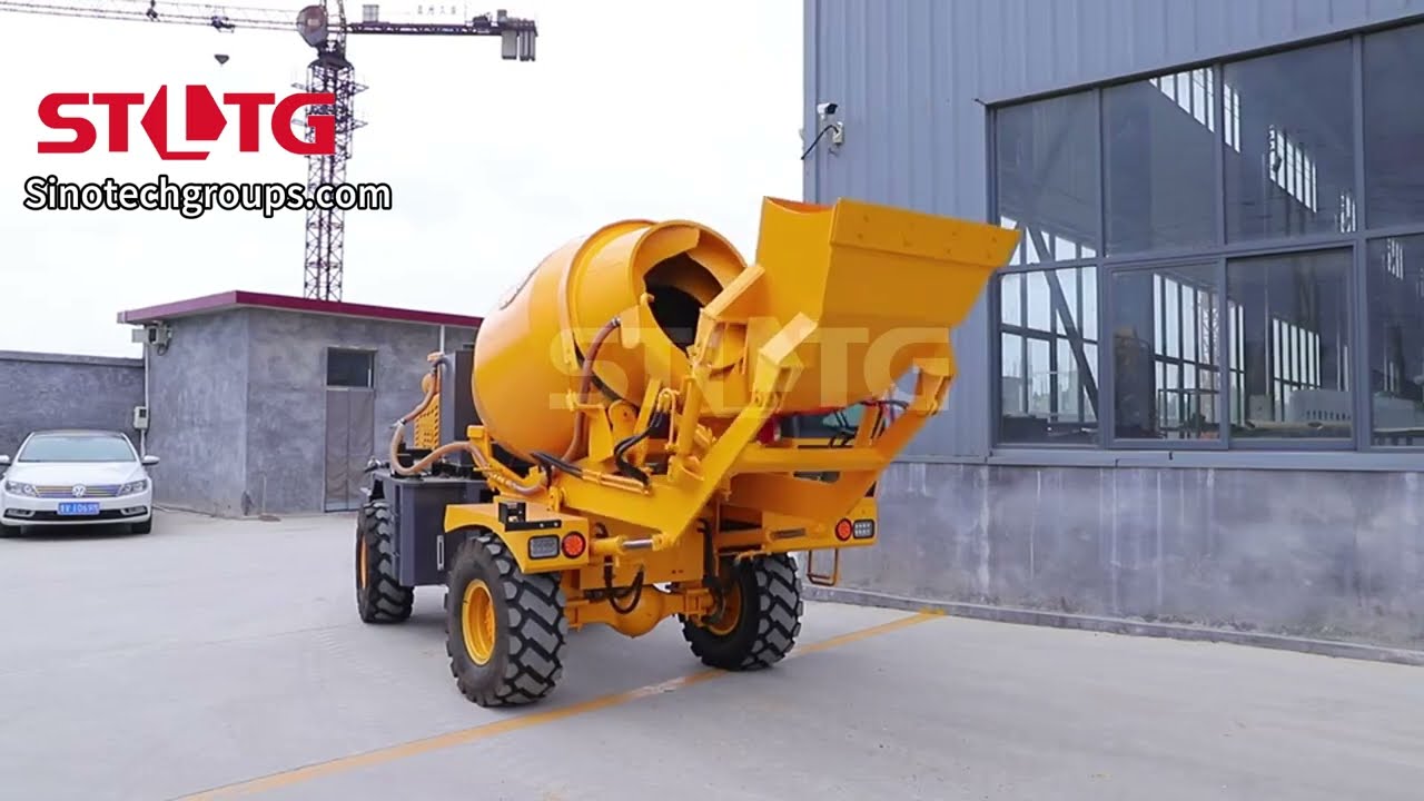 Small 4 Wheel Self Loading Car Mix Concrete Mixer Machine