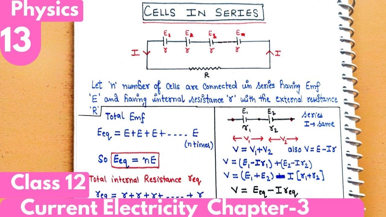 13) Cells in series Combination| Current Electricity Class12 Physics chapter-3 #neet #jee #cbse