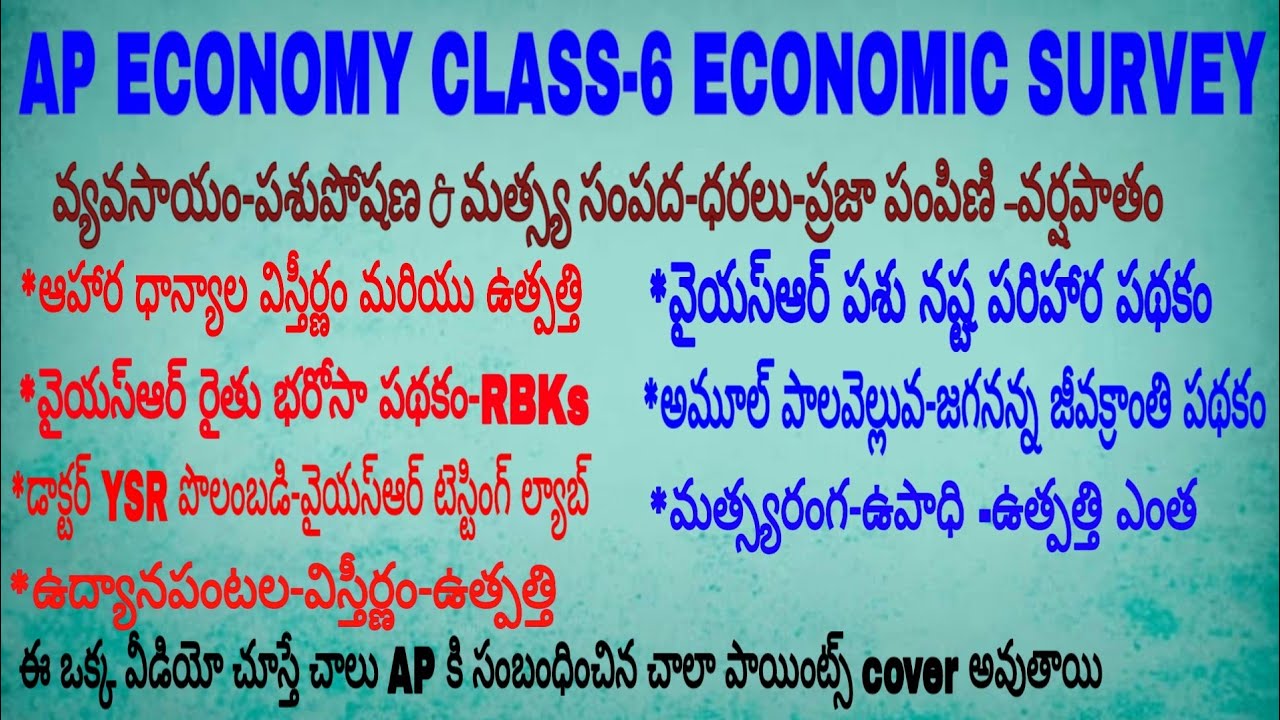 AP Economic Survey| Agriculture Most Important Bits|Decodifying Survey APPSC GROUPS JR. ASST