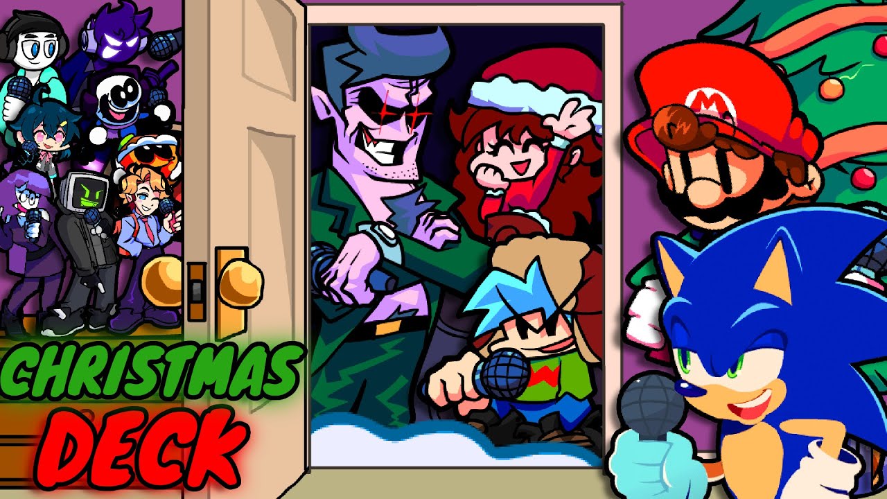 FNF CHRISTMAS DECK BUT EVERYONE SINGS IT PLAYABLE #sonic #christmas
