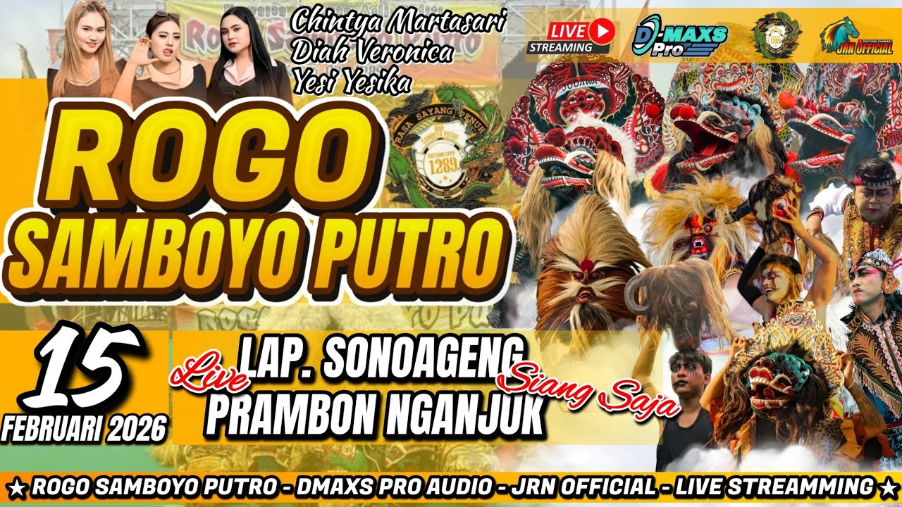 Live Jaranan ROGO SAMBOYO PUTRO Ft D-Maxs Audio Live Lap. Sonoageng Prambon Nganjuk