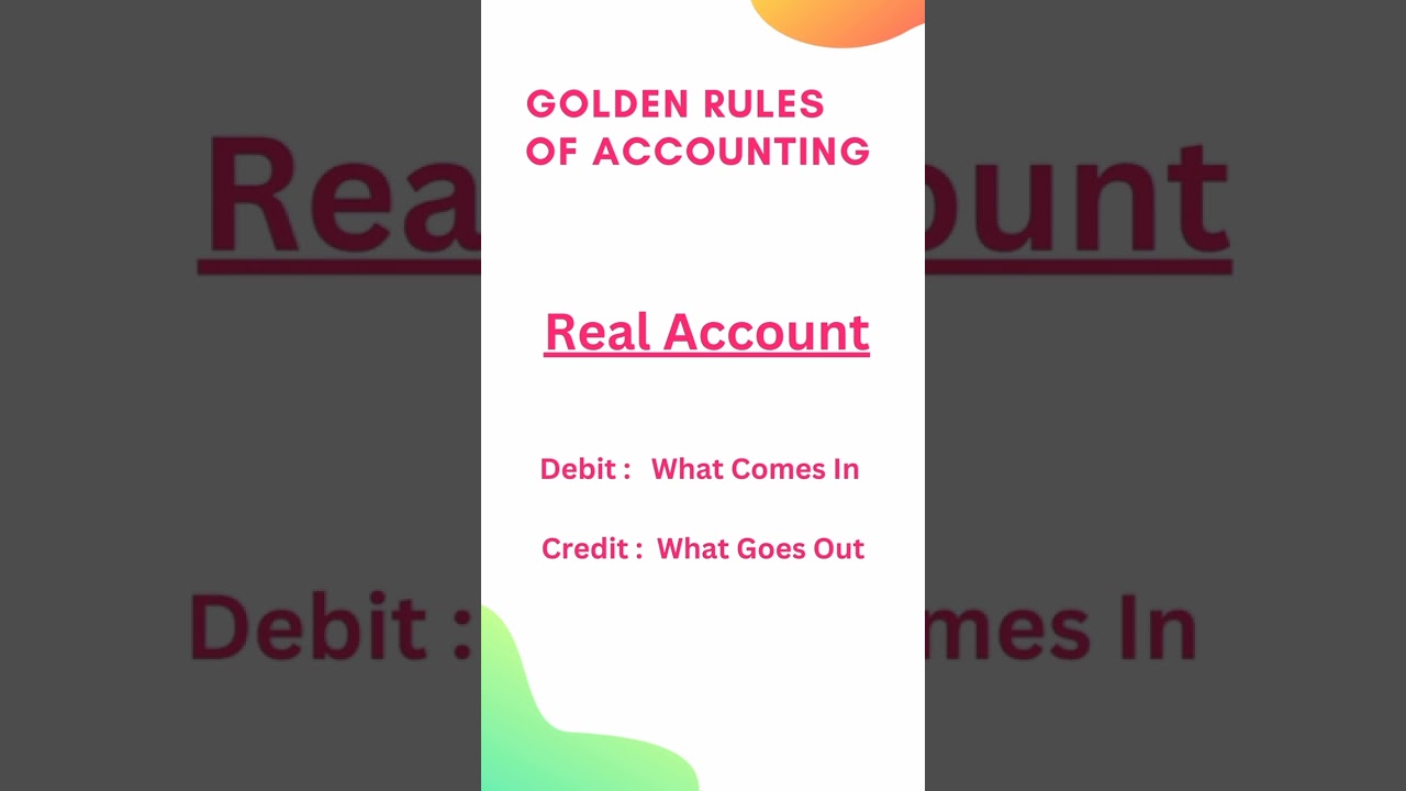Golden rule of Accounting & types of Account