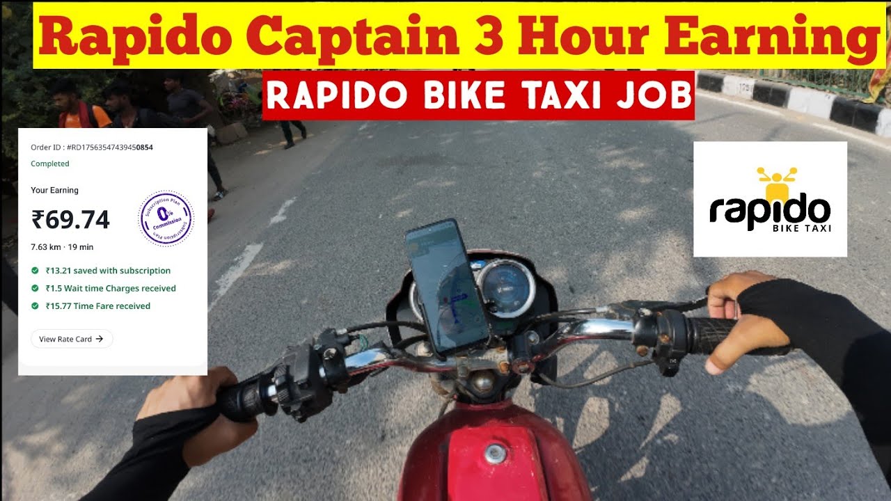 Rapido Captain Part Time Earnings 🤑🔥 | Rapido Part Time Earnings | Ride on Splendor Pro