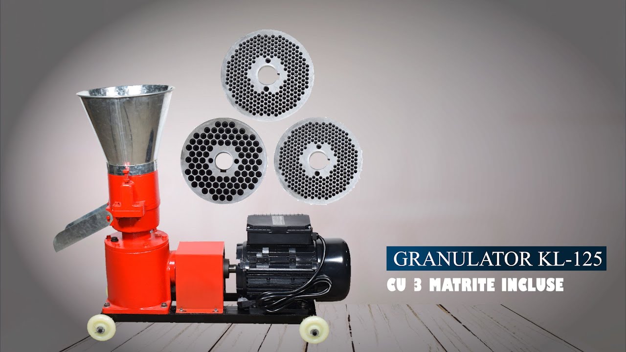 Granulator Furaje KL-125 cu motor / How to make poultry feed by feed processing machine. TEHNOMS