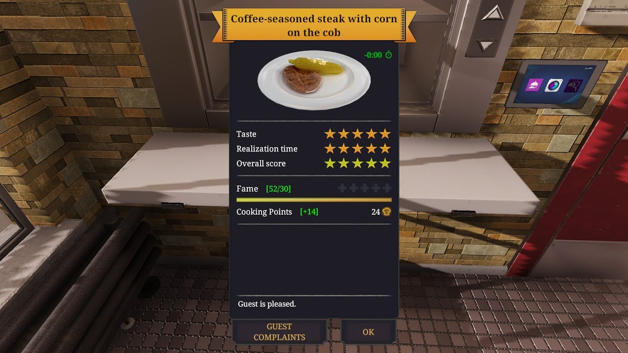Cooking Simulator BBQ Recipe Coffee-seasoned steak with corn on the cob (no commentary)
