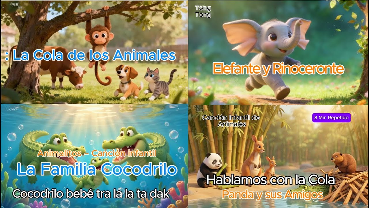 4canciones infantiles de animales seguidas|Canción Infantil Educativa |TongTong kids world