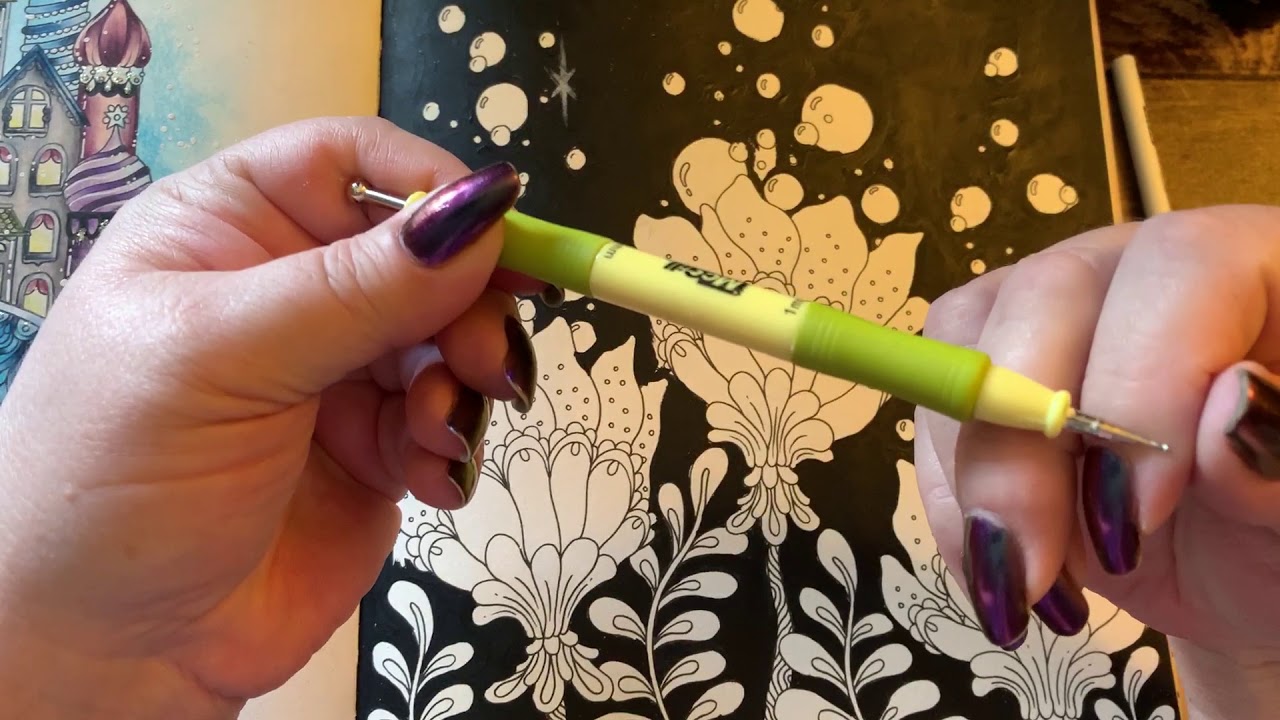 Adult Coloring - Magical Dawn flower and bubbles