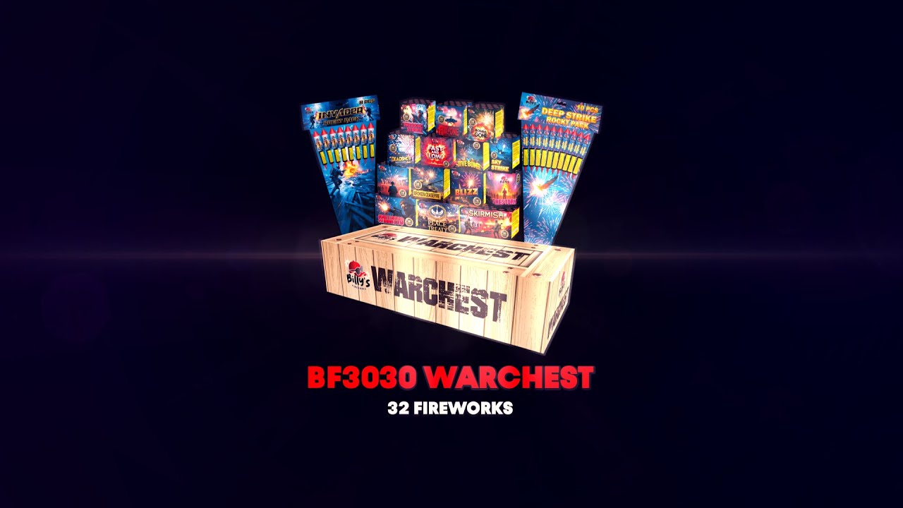 Billy's Fireworks - BF3030 Warchest - 32 Fireworks
