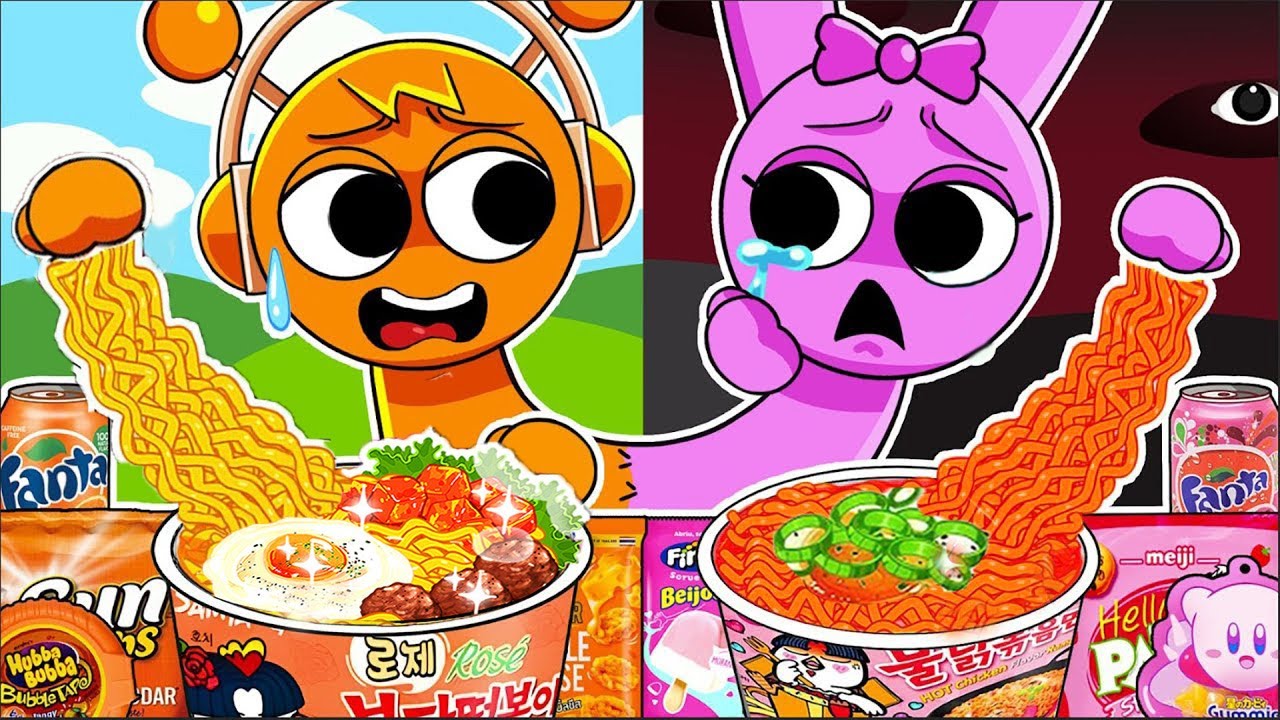 ASMR Mukbang Korean Convenience Store  - Incredibox Sprunki x Pinki & Oren