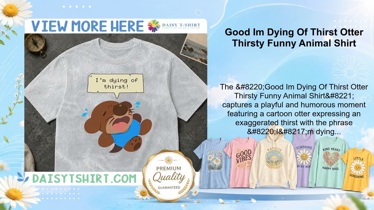 Good Im Dying Of Thirst Otter Thirsty Funny Animal Shirt