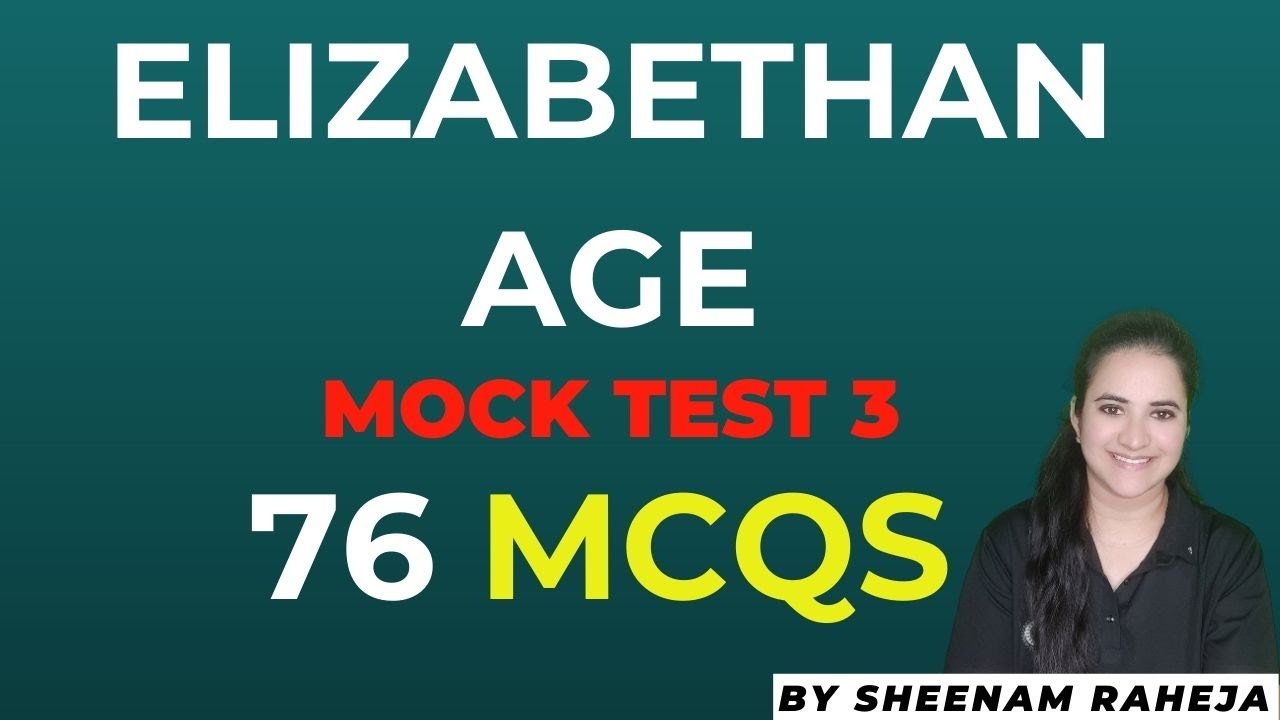 03 MOCK TEST ELIZABETHAN AGE | Eng.literature#mastercadreenglish#emrs#dsssbpgt##uppgt#mastercadre