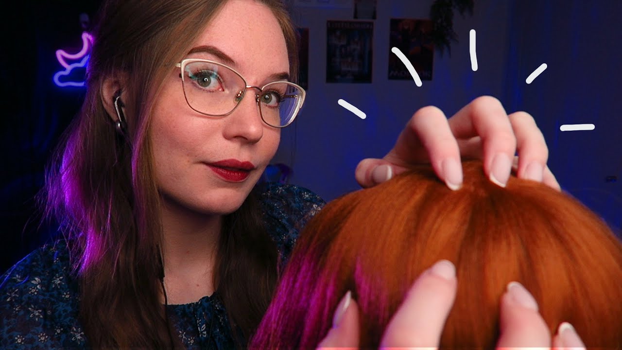 THIS HAIR FEELS SO REAL! Coziest Scalp Massage & Hair Play ASMR [SLEEP PACKAGE: rain & getting dark]