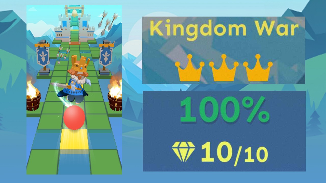 Rolling Sky Level 69 Kingdom War All Gems and Crowns [★★★★]
