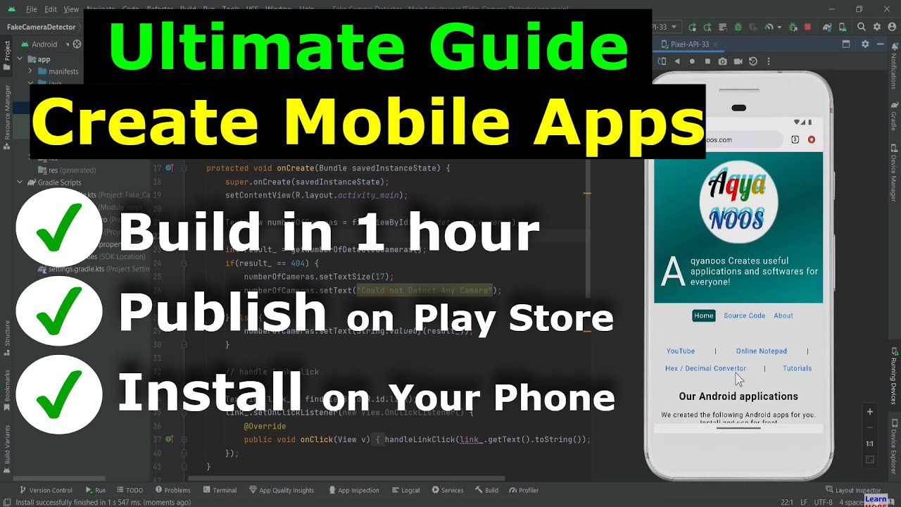 How to Create and Publish Your Mobile App ? Android Development Full Course with Source Code